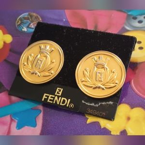 🪙 FENDI Vintage New Deadstock FF Logo Earrings